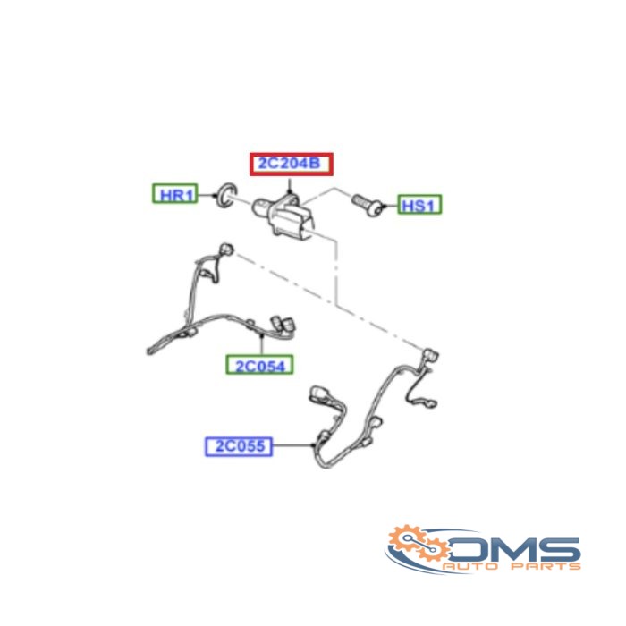 Ford Focus Mondeo Galaxy S-Max Rear ABS Sensor 1223622, 1225843, 1481190, 2268845, 3M5T2B372BB, 3M5T2B372BC, 3M5T2B372BD, HV6T2C190P1A, OMS Auto Parts