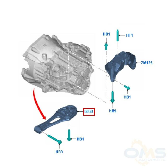 Ford Transit Custom Bottom Gear Box Mounting 2015369, 1771506, 1786184, BK216P082AE, BK216P082AD, BK216P082AC