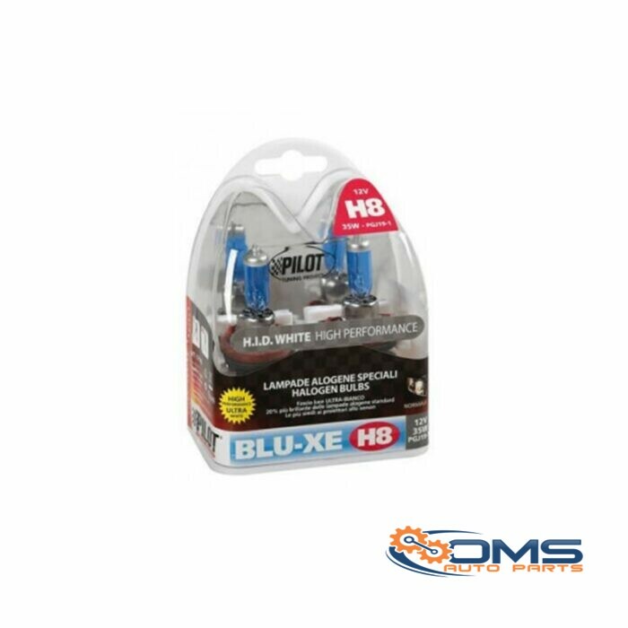 A Pair Of H8 Bulbs 12V 35W BLU-XE Ultra White Halogen