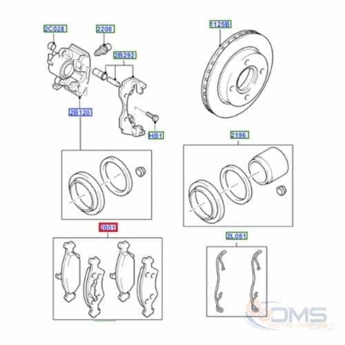 Ford Ka Front Brake Pads 1947389, 1206062, 1130715, 1111857, YS6J2K021AA, YS6J2K021AB, MEYS6J2K021AC