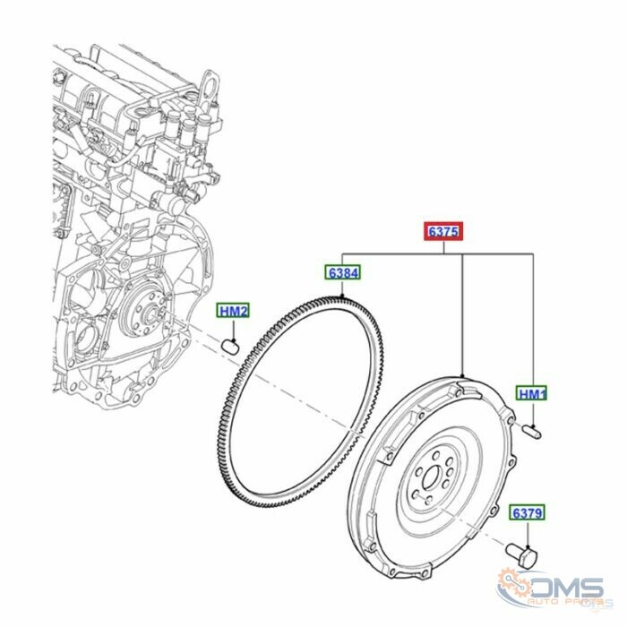Ford Focus Mondeo Fiesta C-Max Flywheel 1462885, 98MM6375CA