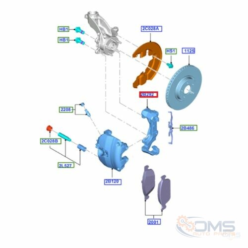 Ford Transit Connect Front Brake Caliper Slider 1795695, CV612B135EA