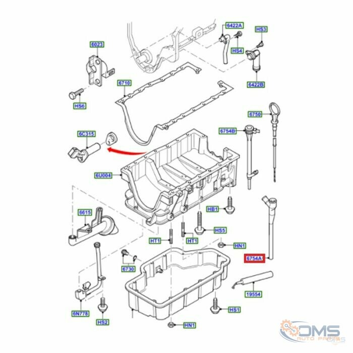 Ford Transit Connect Oil level indicator Tube 1366048, 1078499, 1113156, 1131870, 1135444, 1229590, 1229591, 1S4Q6784AA, 3S4Q6784AB, 3S4Q6784AC, 3S4Q6784AD, 98FF6784AB, YS6Q6784AC, YS6Q6K815AC