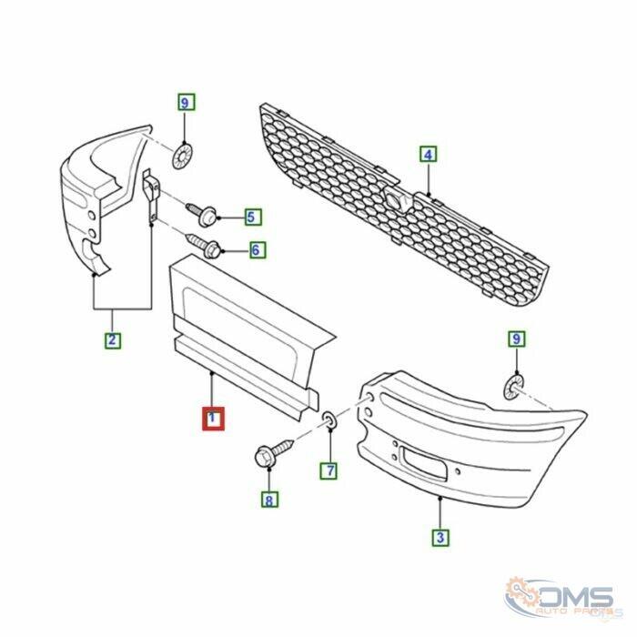 Ford Transit Front Bumper Middle Section 4429596, 4398332, 4067127, 4059959, YC1517D957ADYBB4, YC1517D957ACYBB4, YC1517D957ABYBB4, YC1517D957AAYBB4, OMS Auto Parts