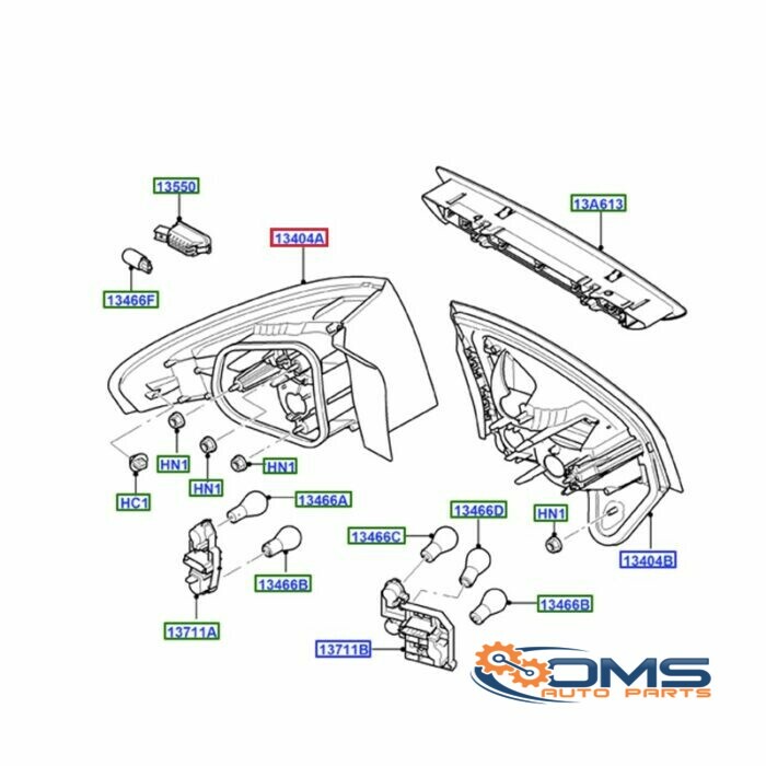 Ford Mondeo Outer Taillamp - Driver Side 1523732, 1486780, 1469969, 1462668, 1459595, 7S7113404RH, 7S7113404RG, 7S7113404-RF, 7S7113404RE, 7S7113404RD