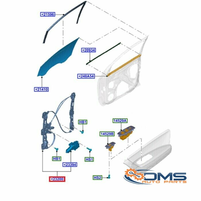 Ford Ranger Window Regulator - Driver Side 2182389, 1883534, 1858846, 1726601, 1723113, 1720034, 1719980, AB392123200CG, AB392123200CF, AB392123200CE, AB392123200CD, AB392123200CC, AB392123200CB, AB392123200CA 