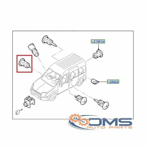 Ford Transit Connect Front Door Barrel - Driver Side 4425130, 4415599, 2T1AV220K51AB, 2T1AV220K51AA