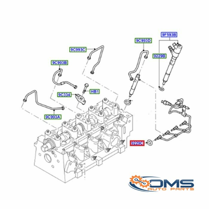 Ford Transit Custom Mondeo Ranger O Ring On Leak Off Pipe 1673574, 8H4Q9T558AA