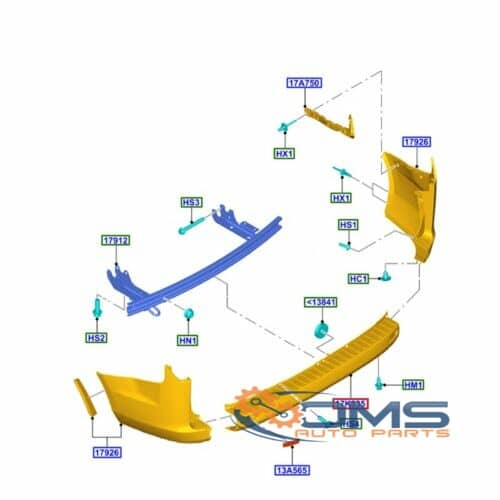 Ford Custom Rear Center Bumper - Primed 2064132, 2286356, 1779375, BK2117E962CDXWAA, BK2117E962CCXWAA, BK2117E962CBXWAA