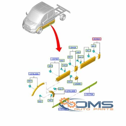 Ford Transit Moulding Behind Drivers Door - Chassis Cab 1845702, 1842992, BK31D29396AB5CND, BK31D29396AA5CND