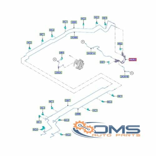 Ford Transit Rear Center Brake Pipes 2110006, 1855105, 1827425, BK312282DC, BK312282DB, BK312282DA