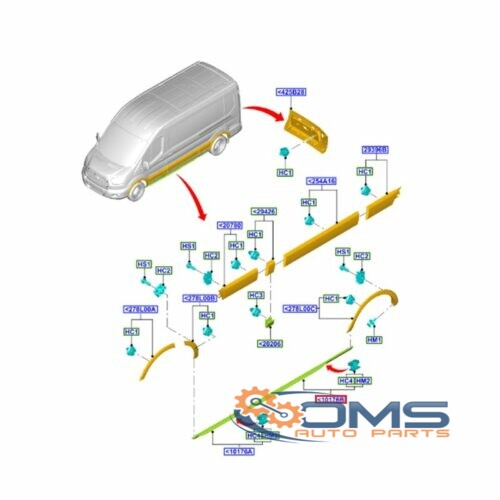 Ford Transit Side Skirt Under Sliding Door - Passenger Side 2366716, BK31V10259CF5YZ9