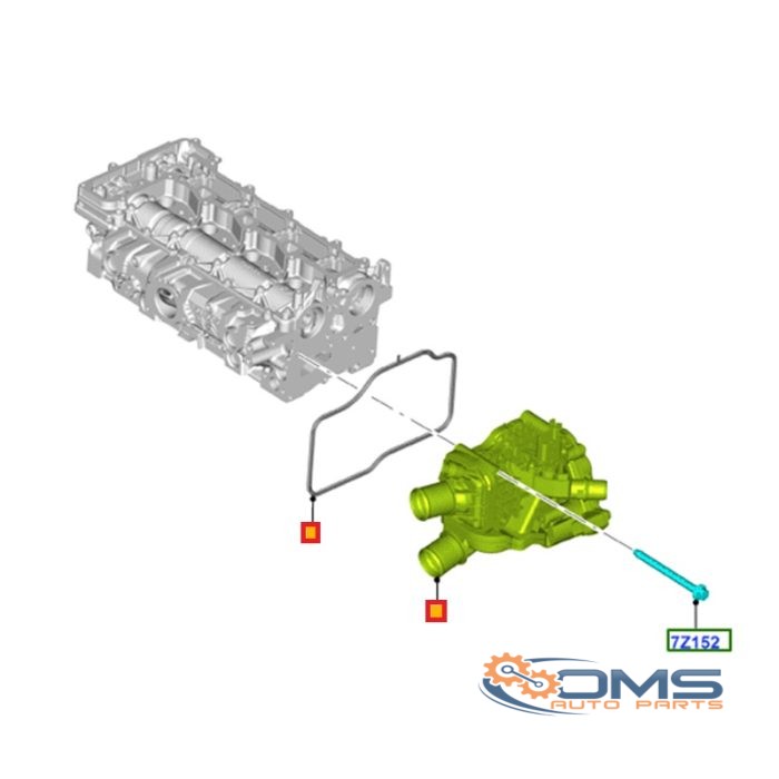 Ford Focus Mondeo C-Max Galaxy Kuga S-Max Thermostat Housing 2264810, 1876476, DS7Q8A586AB, DS7Q8A586AA