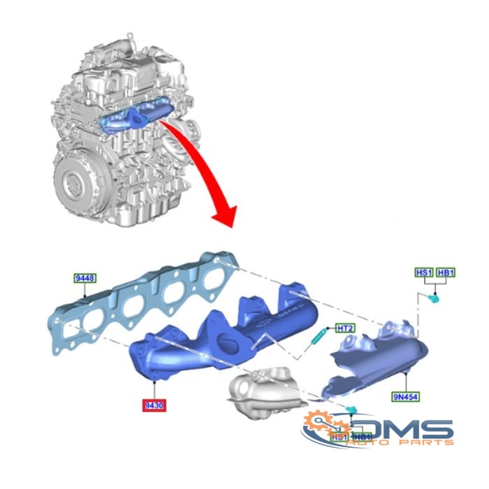 Ford Transit Custom Exhaust Manifold 2319356, 2007917, KK2Q9430AA, GK2Q9430AA