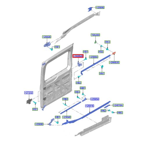 Ford Transit Sliding Door Center Roller - Passenger Side 2475730, 2548766, 2469567, 2441774, 2410241, 2348454, 2240797, KK31-V268K35-BF, KK31-V268K35-BE, KK31-V268K35-BD, KK31-V268K35-BC, KK31-V268K35-BB, KK31V268K35BA