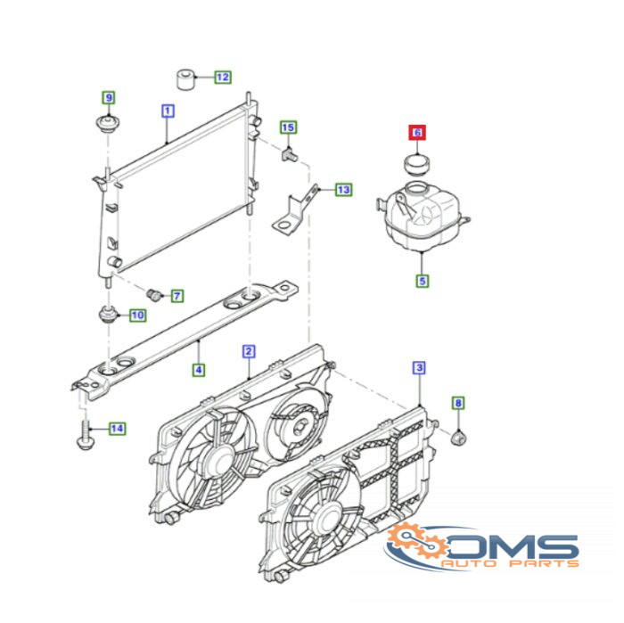 Ford Mondeo Expansion Bottle Cap 1230968, 1049625, 98BB8100AA, 98BB8100AB, OMS Auto Parts