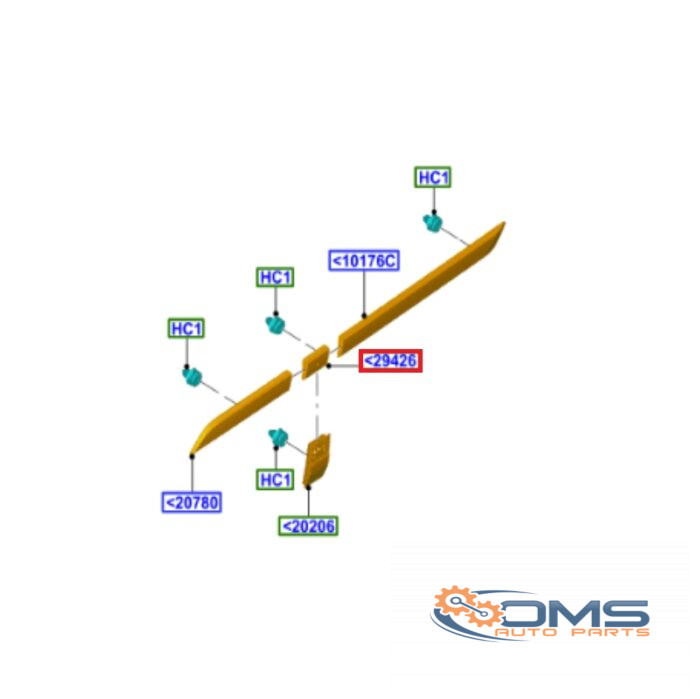Ford Transit Custom Moulding Under Diesel Flap 2288644, BK21V29427AE5YZ9, OMS Auto Parts