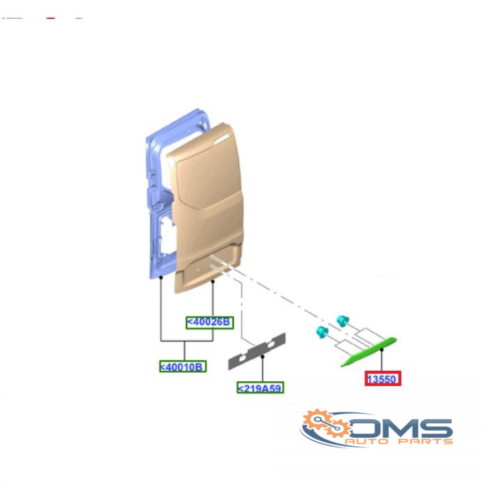 Ford Transit Custom Number Plate Light Holder 1855432, BK2113N775AF5CND, OMS Auto Parts