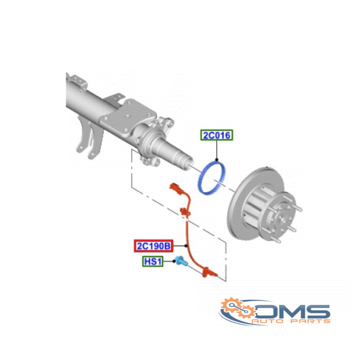 Ford Transit Rear ABS Sensor 2381825, KK312C190DA, OMS Auto Parts