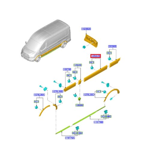 Ford Transit Sliding Door Moulding 2309449, BK31V254A17AG5YZ9, OMS Auto Parts
