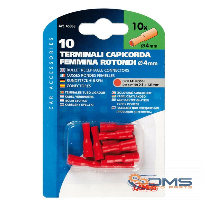 Bullet Receptacle Connectors - Red - OMS Auto Parts