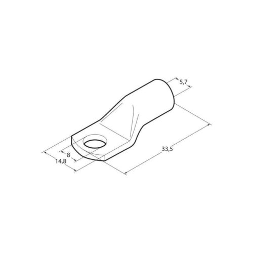 Cable Terminals - Hole 8mm - 5pcs - OMS Auto Parts