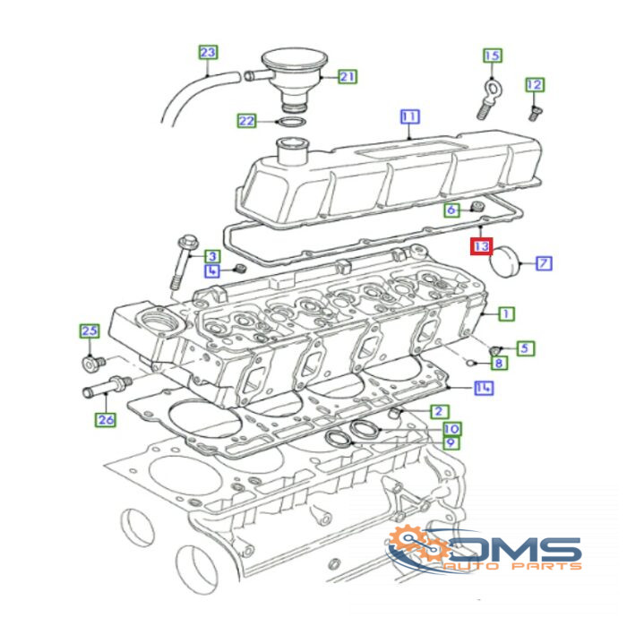 Ford Transit Rocker Cover Gasket 6201251, 1660451, 904F6584AA, 904F6584CA, OMS Auto Parts