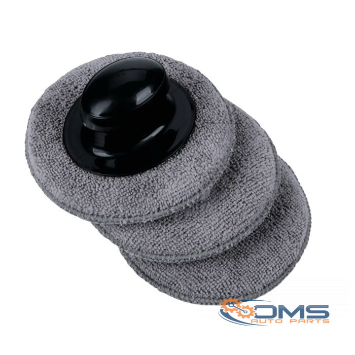 Grip With 3 Interchangeable Microfiber Wax Applicator Pads - Ø100mm - OMS Auto Parts