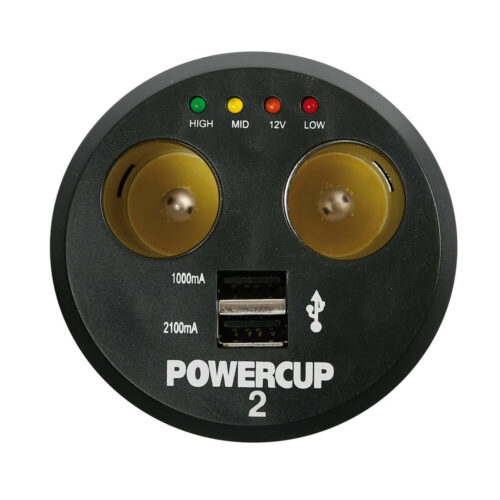 Power Cup 2, Power Socket With USB & battery Tester, 12V - OMS Auto Parts