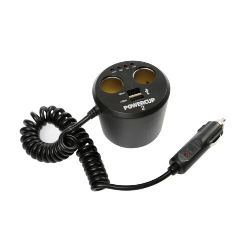 Power Cup 2, Power Socket With USB & battery Tester, 12V - OMS Auto Parts