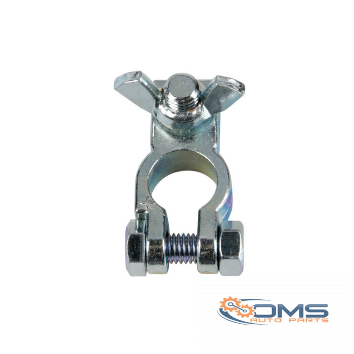 Reinforced Battery Clamp, Wingnut - Hole - Ø10mm - Positive Pole - OMS Auto Parts