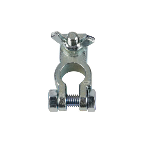 Reinforced Battery Clamp, Wingnut - Hole - Ø8mm - Negative Pole - OMS Auto Parts