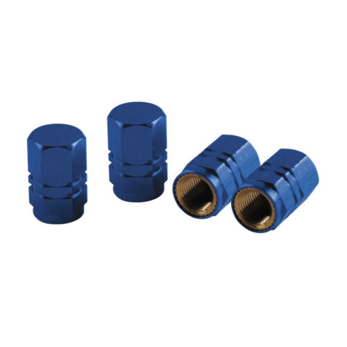Sport-Cap - Set of 4 Valve Caps - Blue - OMS Auto Parts