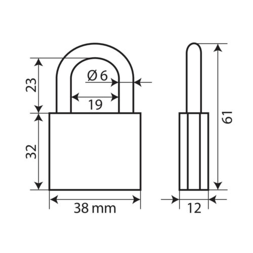 Standard, Brass Padlock - 40mm - OMS Auto Parts