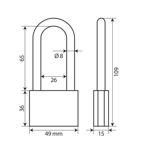 Standard, Brass Padlock - 50mm XL - OMS Auto Parts