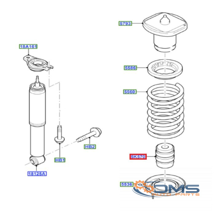 Ford Galaxy Rear Bump Stop 1545069, 1464269, 1461371, 1441213, 1381641, 1381639, 6G915K570FBB, 6G915K570FBC, 6G915K570FBD, OMS Auto Parts