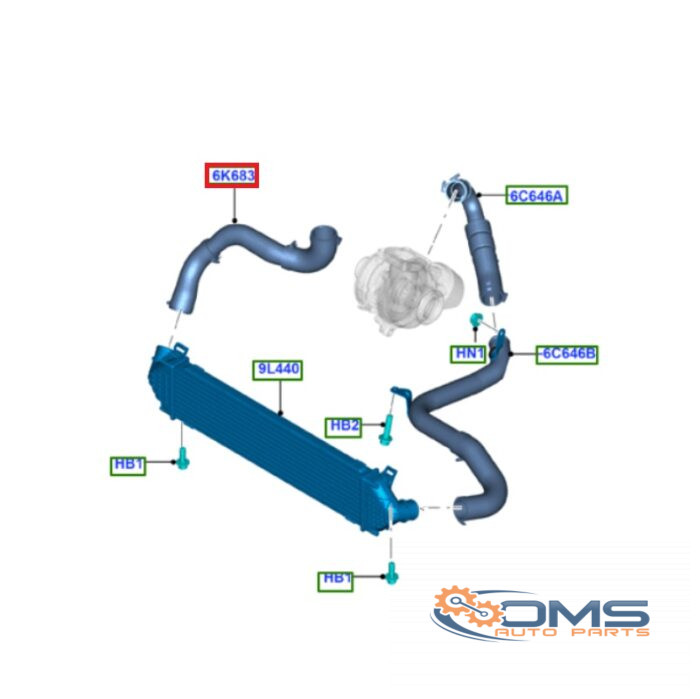 Ford Mondeo/Galaxy/S-Max Intercooler Pipe 1683825, AG916K863AB, OMS Auto Parts