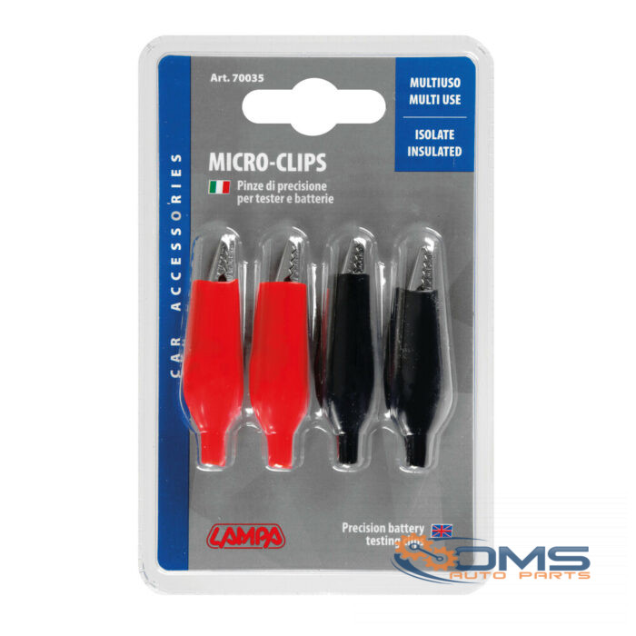 Micro Clips, Set 4 Battery Clamps - 4.5cm - OMS Auto Parts