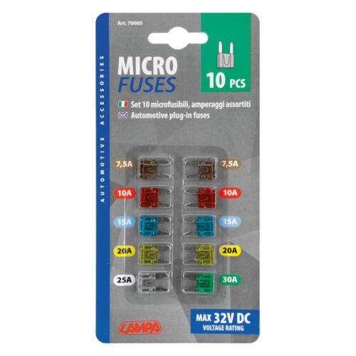 Set 10 Assorted Micro-Blade Fuses 12-32V -OMS Auto Parts
