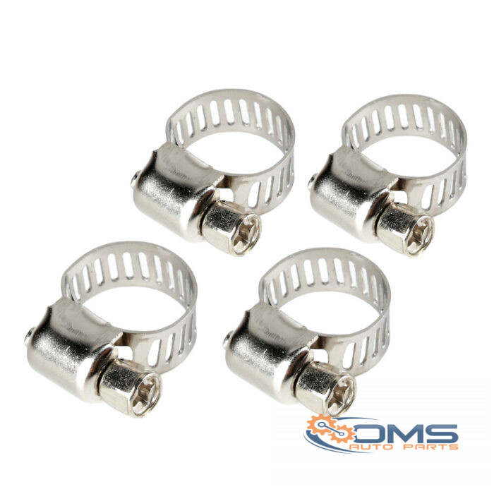 Stainless Steel Hose Clamps - 4pcs - ↔ 8mm - Ø8-12mm - OMS Auto Parts